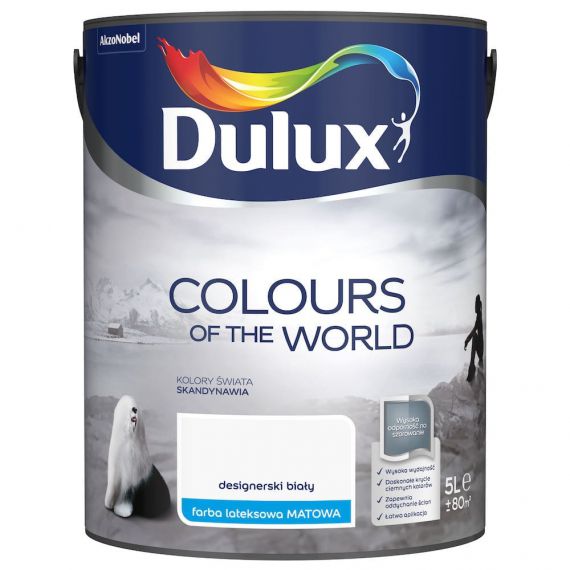 Farba Kolory Świata Designerski Biały 5L Dulux