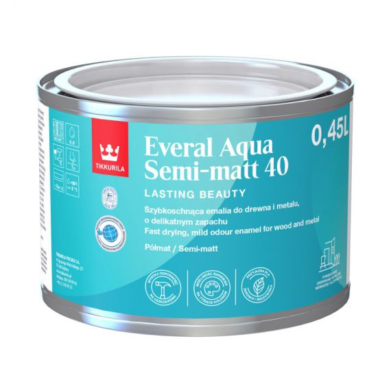 Emalia Akrylowa Everal Aqua Semi Matt 40 0,45L Baza-C Tikkurila