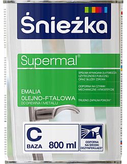 Emalia Olejno-Ftalowa Supermal Baza C 0,8 L Śnieżka
