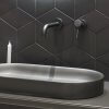 łazienka z czarną armaturą Nobile Blanc ceramika Catalano czarna umywalka Horizon