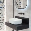 kolorowa łazienka z lastryko Corten Ghiaia Ceramika Roca Armatura Tres