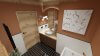 Łazienka w kolorze terakoty z drewnianym sufitem - wizualizacja łazienki Salon HOFF (12)