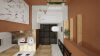 Łazienka w kolorze terakoty z drewnianym sufitem - wizualizacja łazienki Salon HOFF (13)