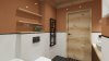 Łazienka w kolorze terakoty z drewnianym sufitem - wizualizacja łazienki Salon HOFF (7)