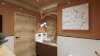 Łazienka w kolorze terakoty z drewnianym sufitem - wizualizacja łazienki Salon HOFF (9)