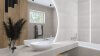 Wąska łazienka z wanną i dużym lustrem - wizualizacja Salon HOFF (1)