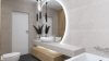 Wąska łazienka z wanną i dużym lustrem - wizualizacja Salon HOFF (6)