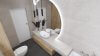 Wąska łazienka z wanną i dużym lustrem - wizualizacja Salon HOFF (9)