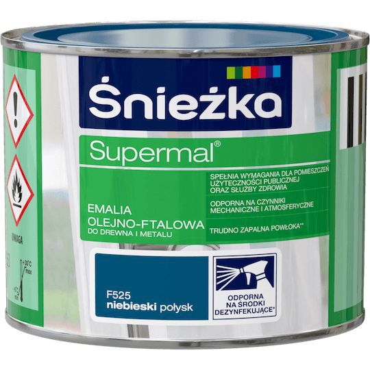 Emalia Olejno-Ftalowa Supermal Niebieski 0,4L Połysk Śnieżka