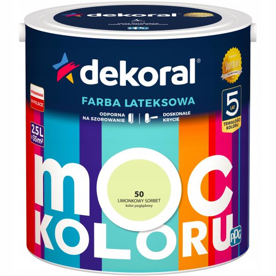 Farba Moc Koloru Limonkowy Sorbet 2,5L Dekoral