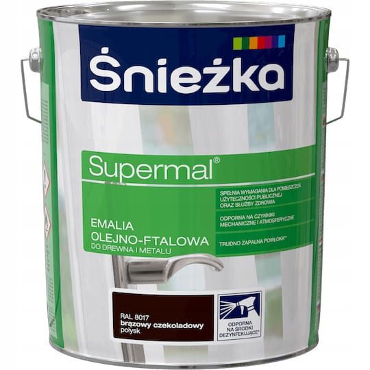 Emalia Olejno-Ftalowa Supermal 10L Czekoladowy Połysk Śnieżka