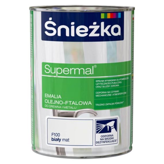 Emalia Olejno-Ftalowa Supermal Biały Mat 2,5L Śnieżka